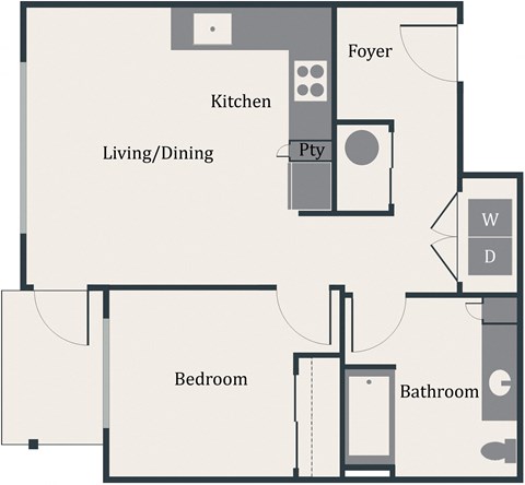 a drawing of a floor plan of a house at Gage On Sixth, Tacoma, 98406